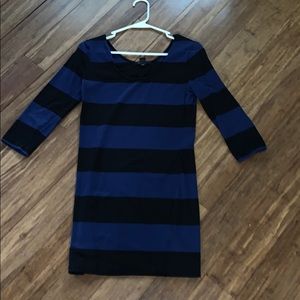 Blue and black striped dress